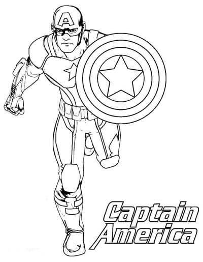 Omalovánka Captain America Running