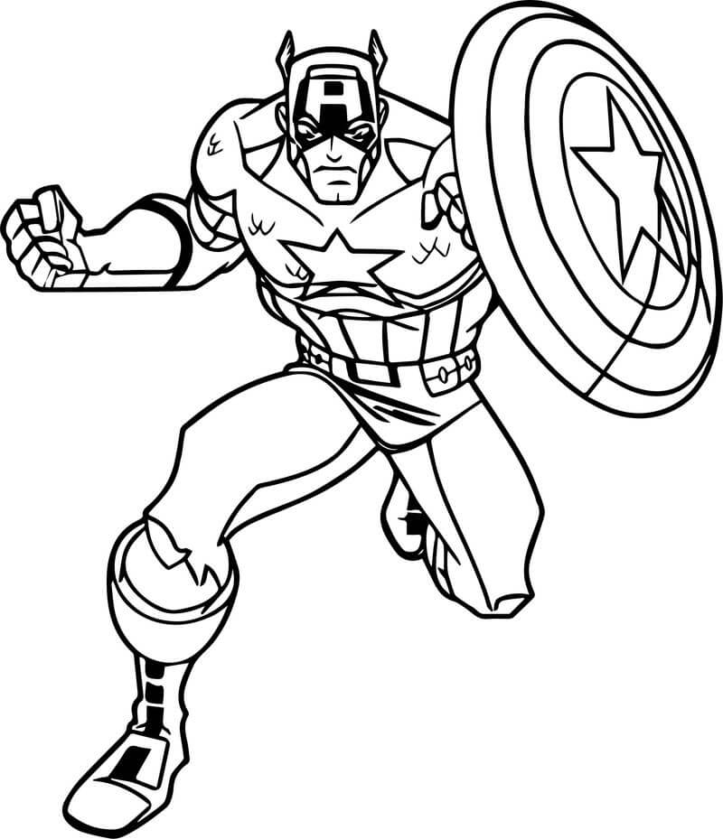 Omalovánka Cartoon Captain America