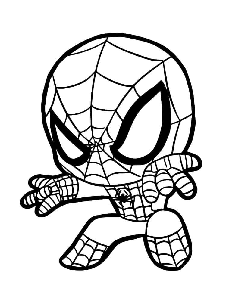 Chibi Spiderman omalovánka