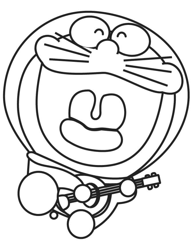 Doraemon Hraje na Kytaru omalovánka