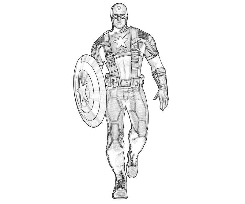 Omalovánka Drawing Captain America Walking