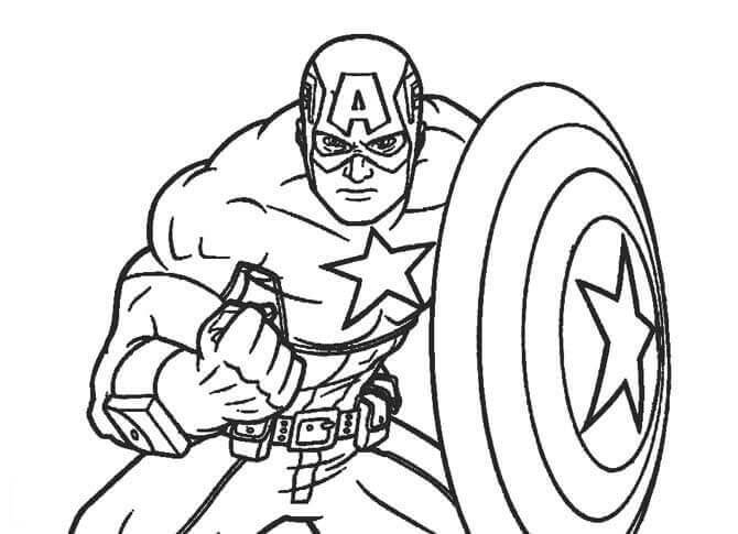 Omalovánka Drawing Captain America