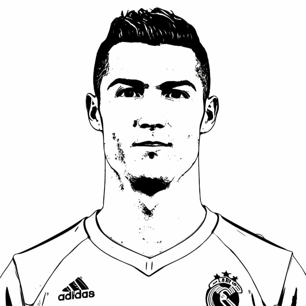 Omalovánka Kresba Cristiano Ronaldo zdarma