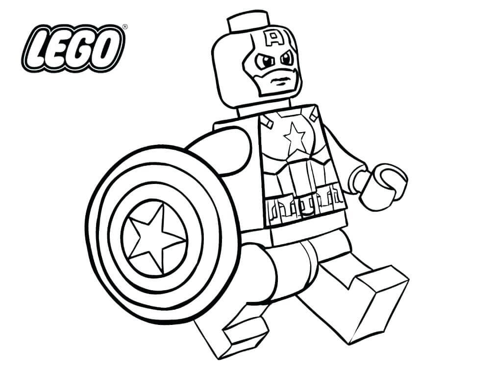 Omalovánka Lego Captain America Walking