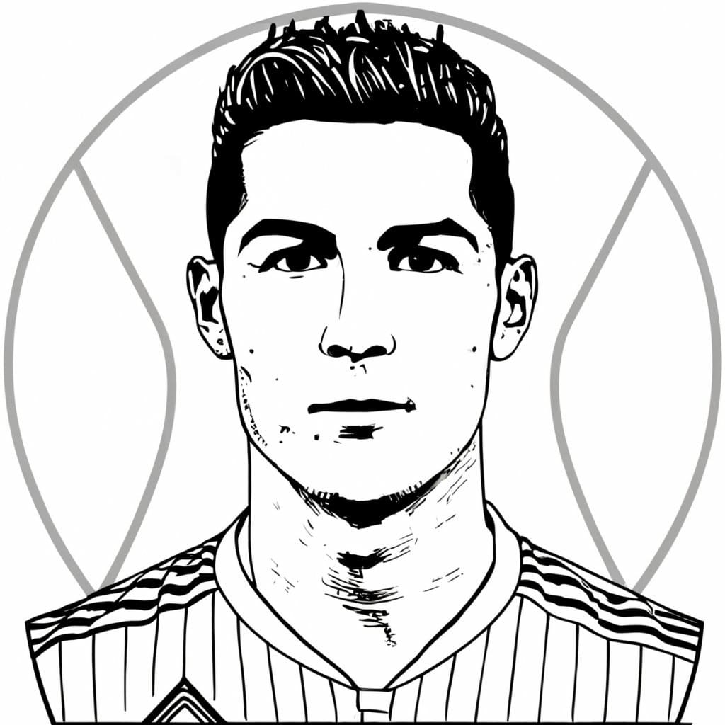 Omalovánka Nakreslete tvář Cristiano Ronaldo