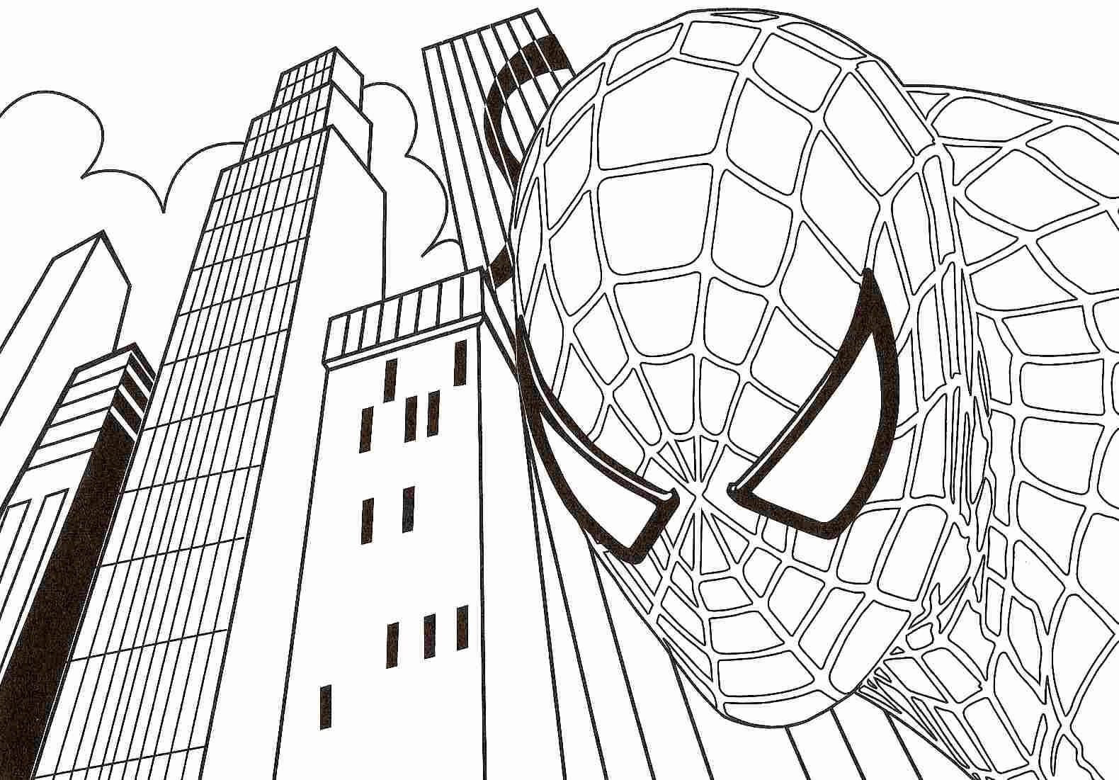 Portrét Spidermana ve Městě omalovánka