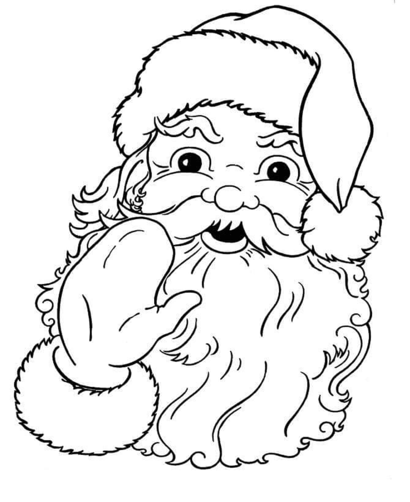 Omalovánka Santa Claus hlava na Vánoce