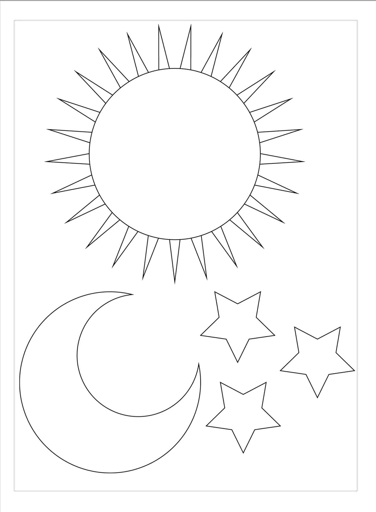 Omalovánka Sun, Moon and Stars