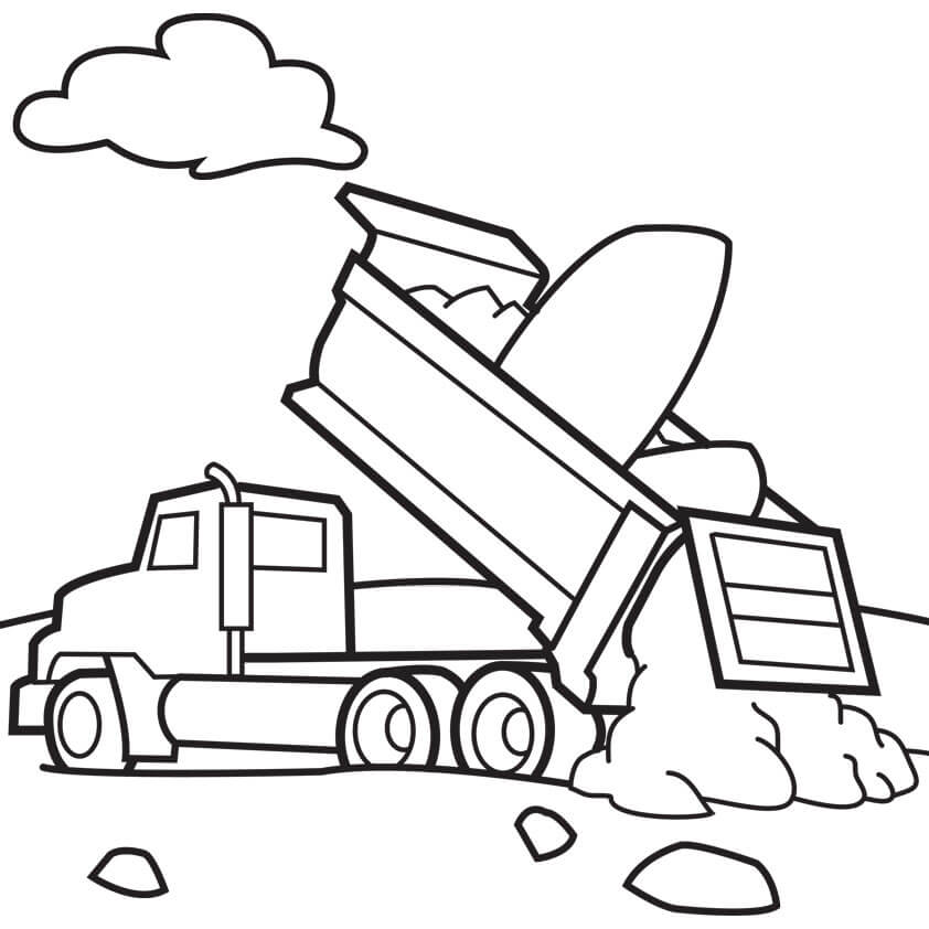 Omalovánka Truck Dumps Sand