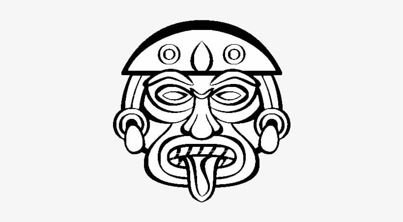Aztécká maska omalovánka