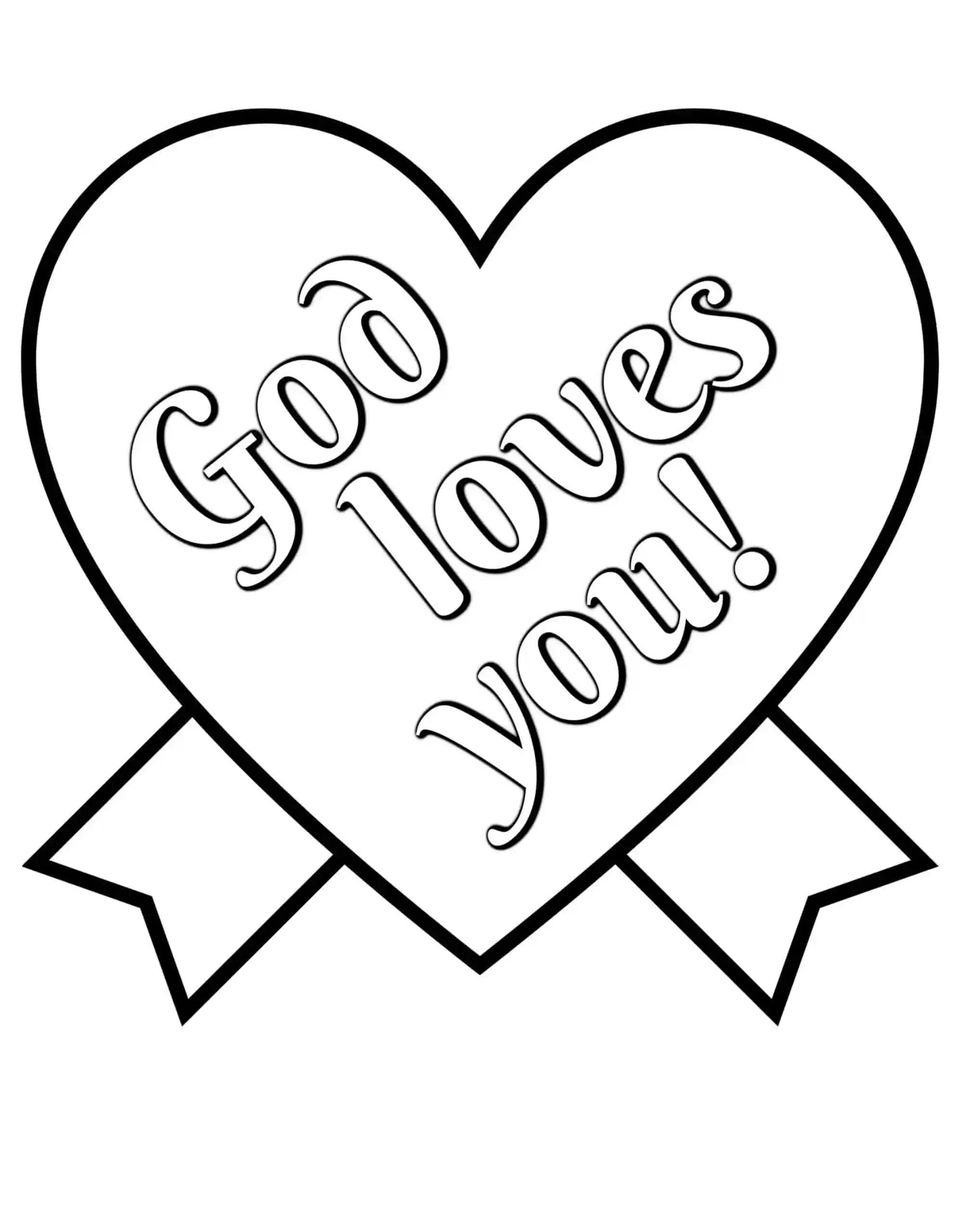 Bůh tě miluje omalovánka
