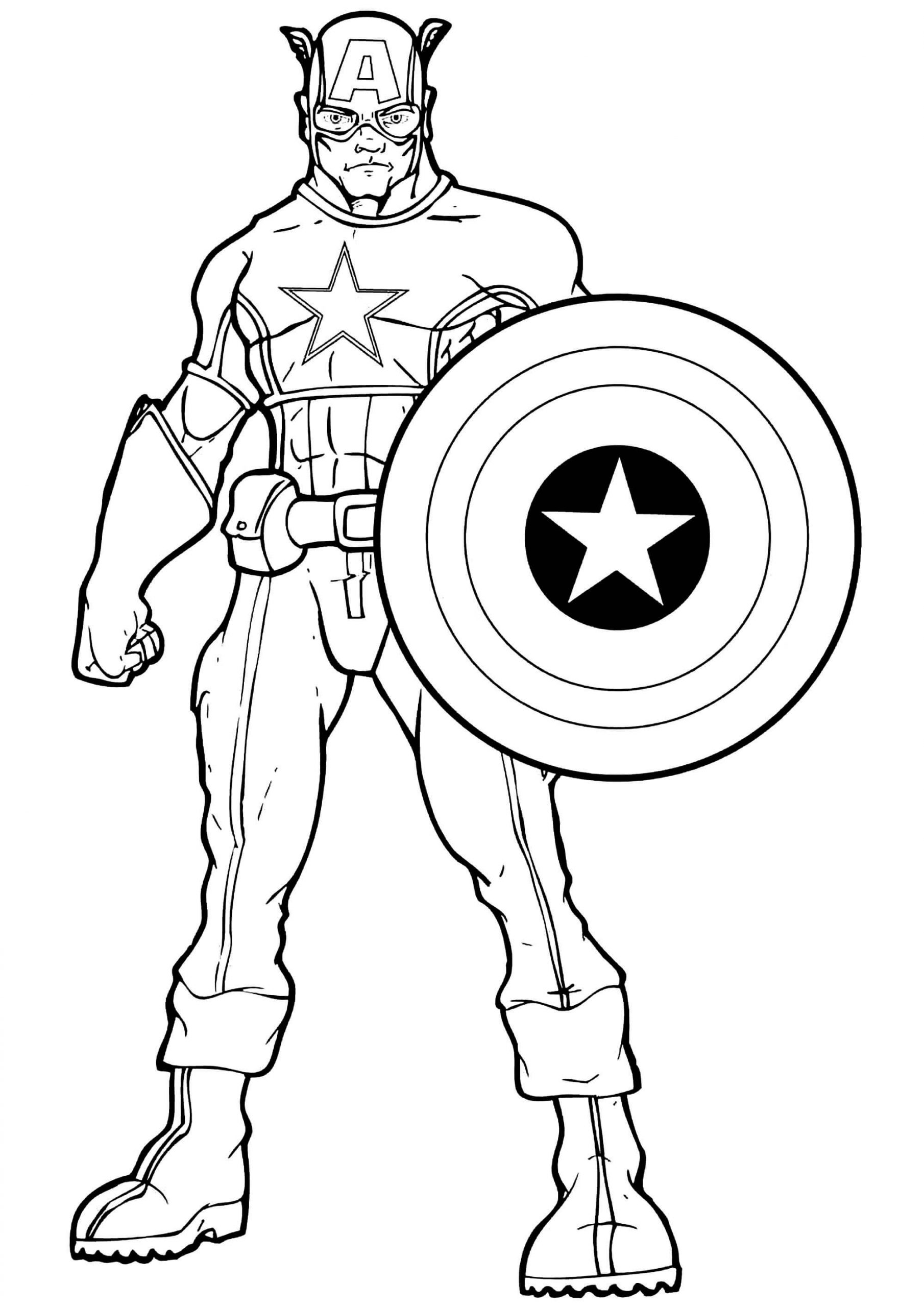 Omalovánka Captain America Printable
