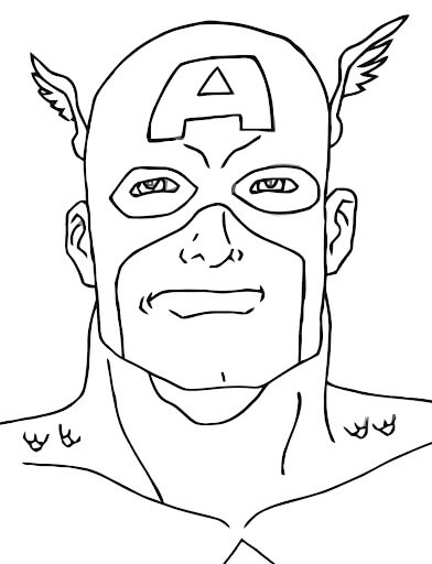 Omalovánka Cartoon Captain America Head
