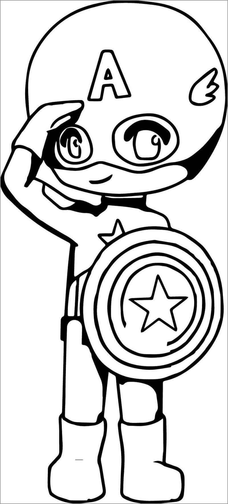 Omalovánka Chibi Captain America