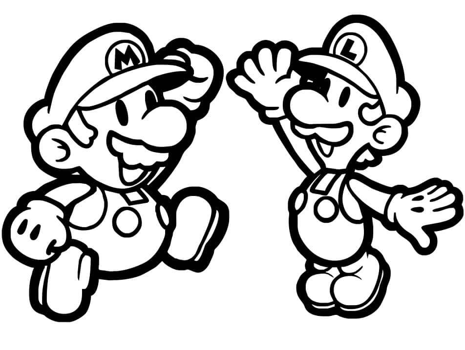Chibi Mario a Luigi omalovánka