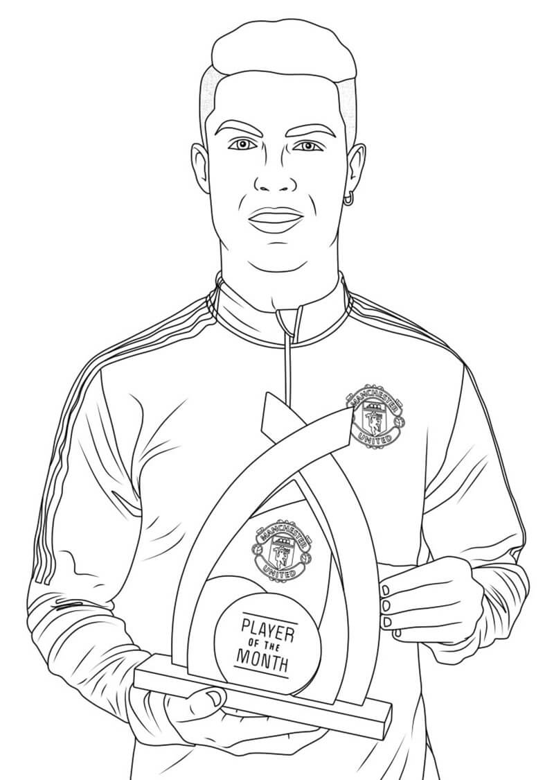 Cristiano Ronaldo drží pohár omalovánka
