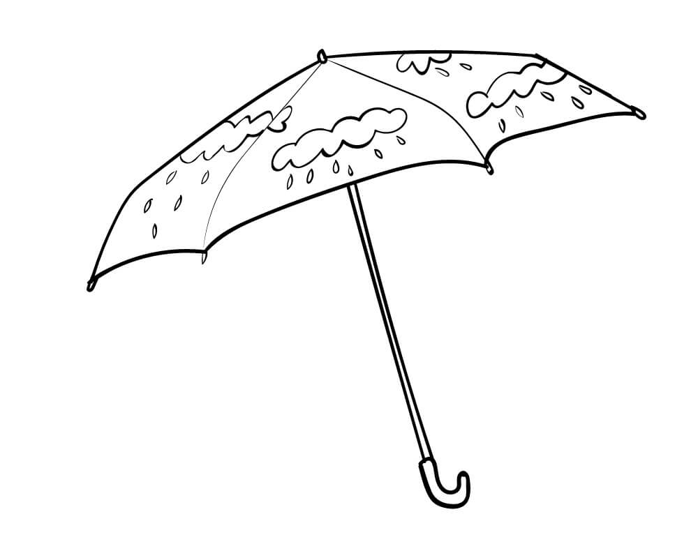 Deštivý deštník omalovánka