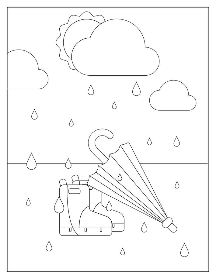 Deštník a brusle omalovánka