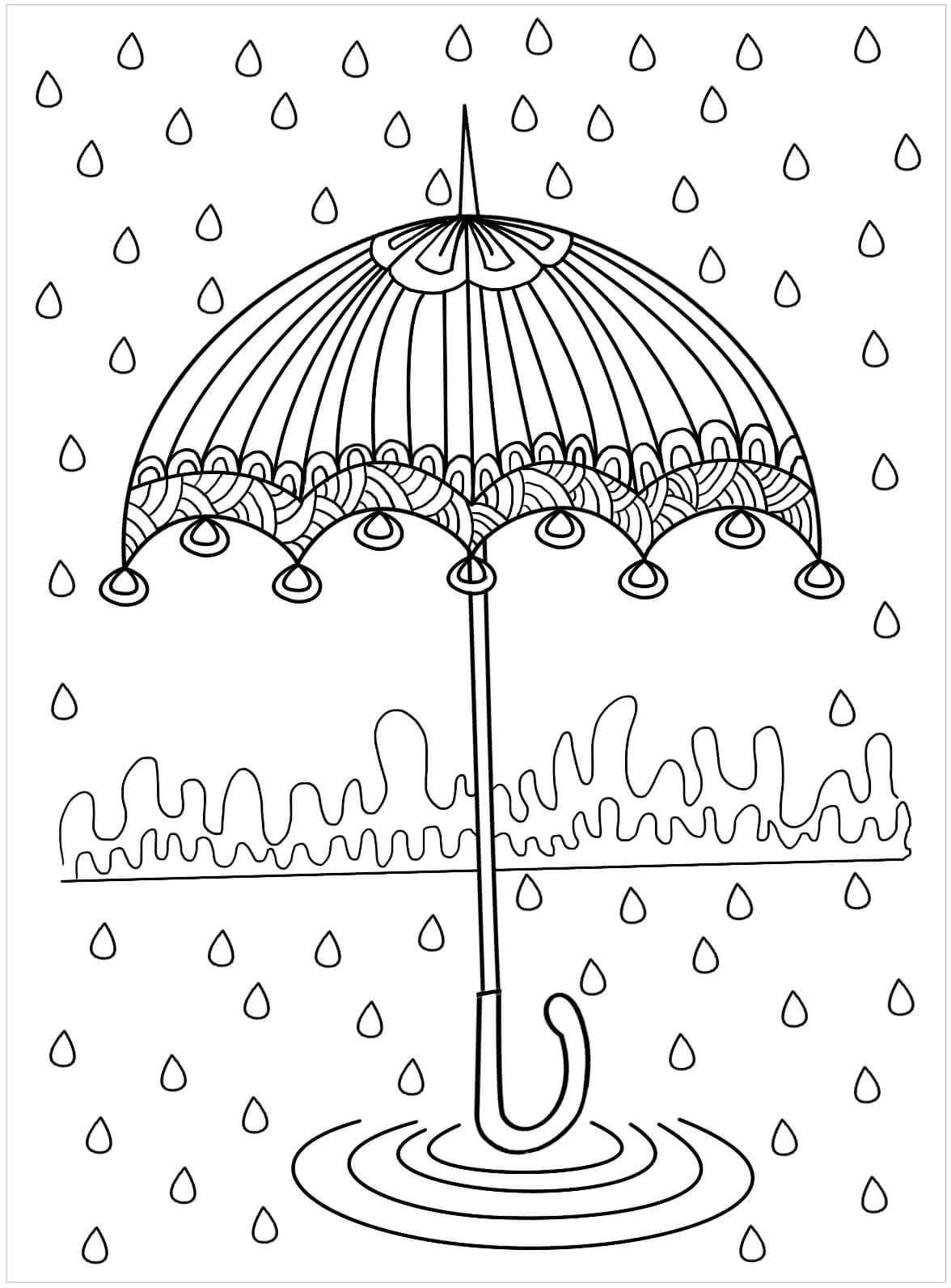 Deštník je pro dospělé omalovánka