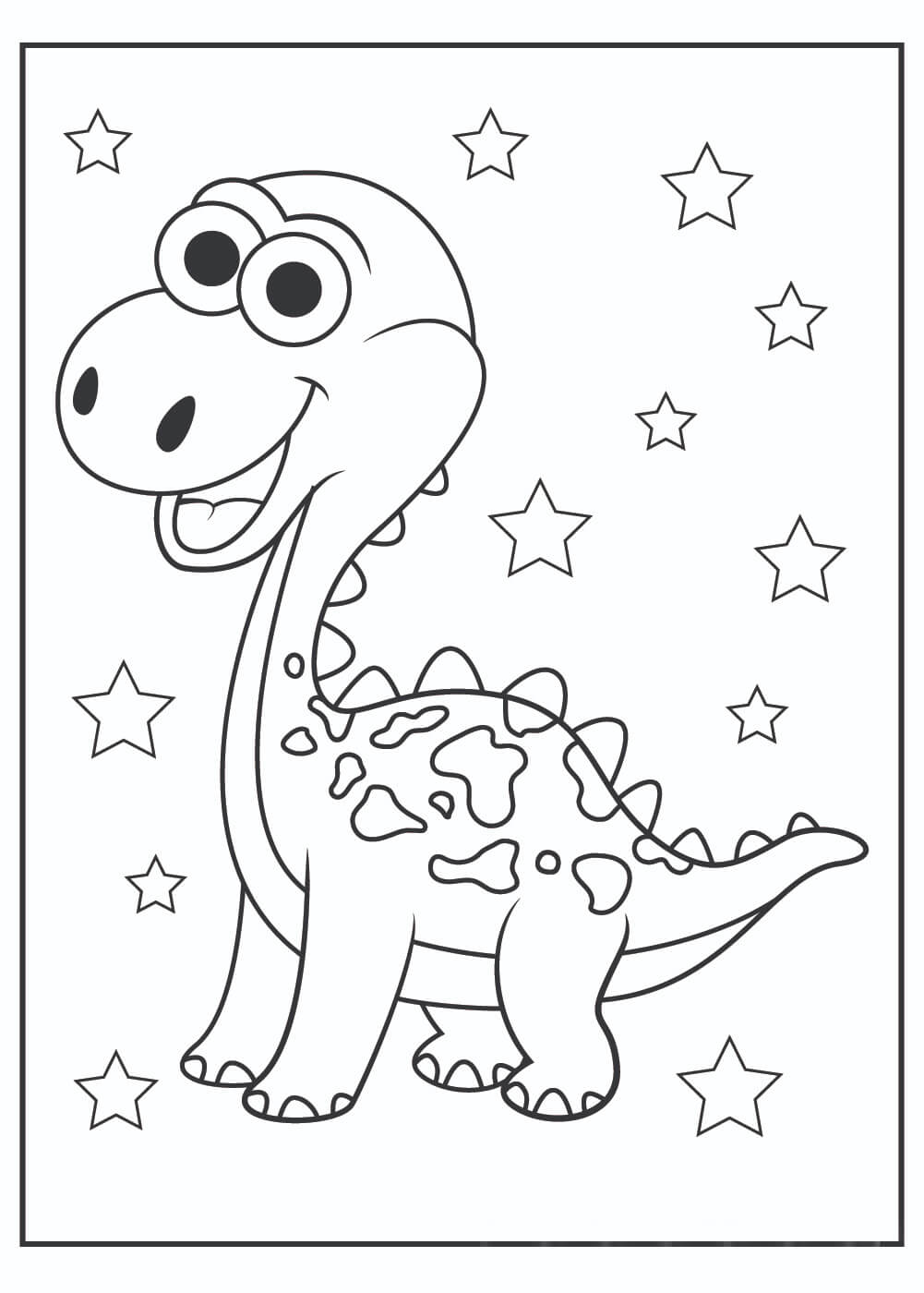 Dinosaurus Byl Obklopen Hvězdami omalovánka