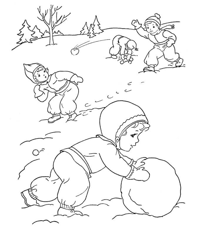 Děti baví v zimě omalovánka