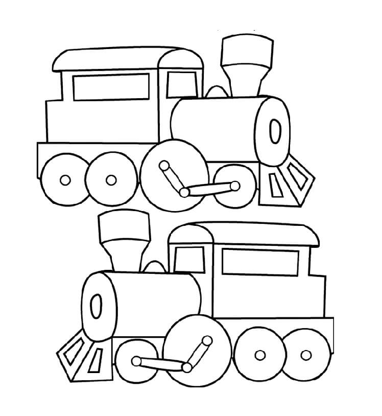 Dva vlaky omalovánka