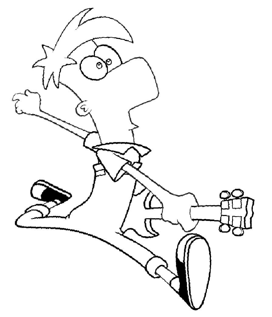 Ferb Hraje na Elektrickou Kytaru omalovánka
