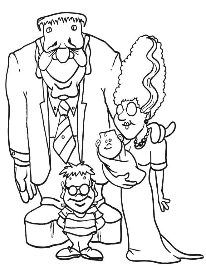 Omalovánka Frankenstein and Happy Family