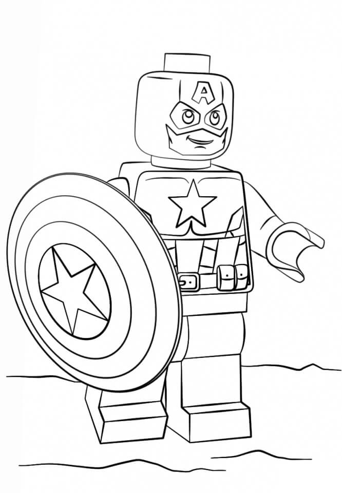 Omalovánka Funny Lego Captain America