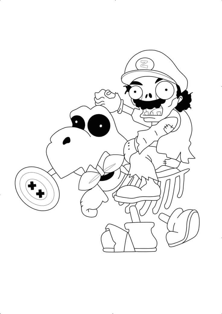Funny Mario Zombie omalovánka