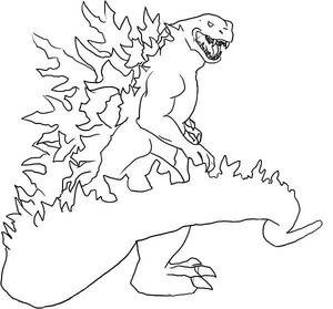 Godzilla vrtí ocasem omalovánka