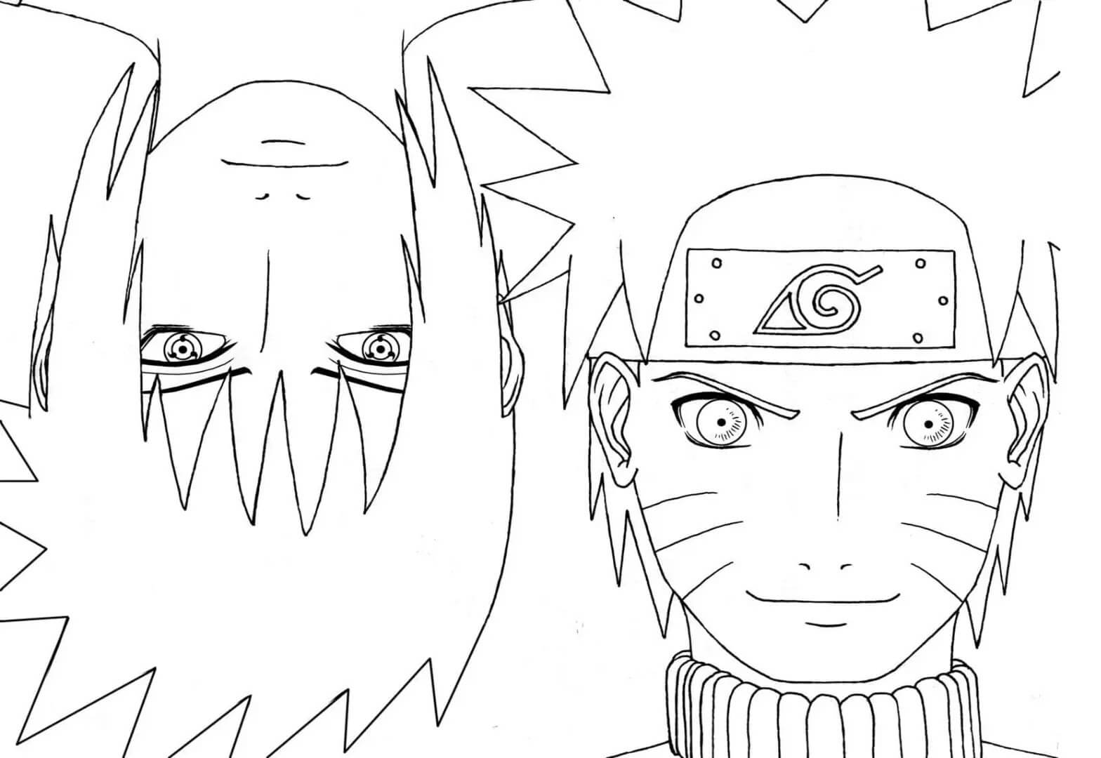 Hlavní Sasuke a Naruto omalovánka