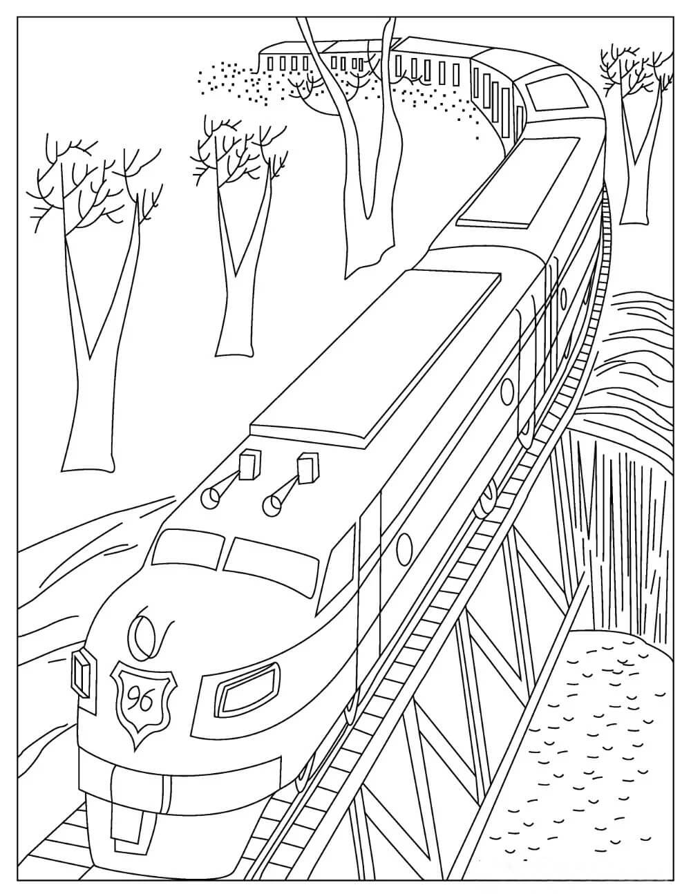 Jednoduchy vlak omalovánka