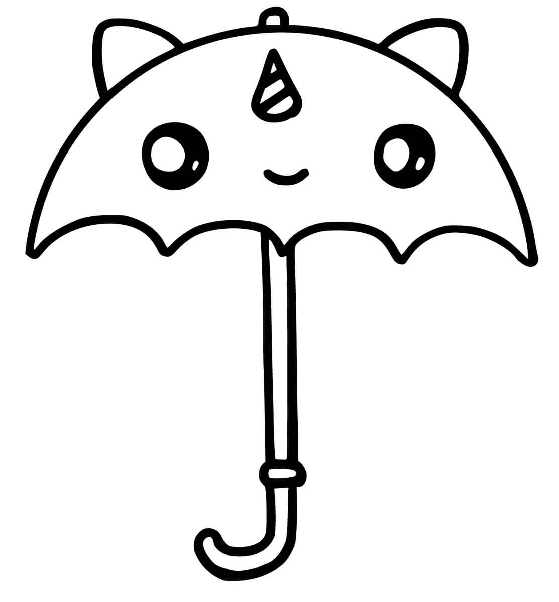 Jednorožec deštník omalovánka