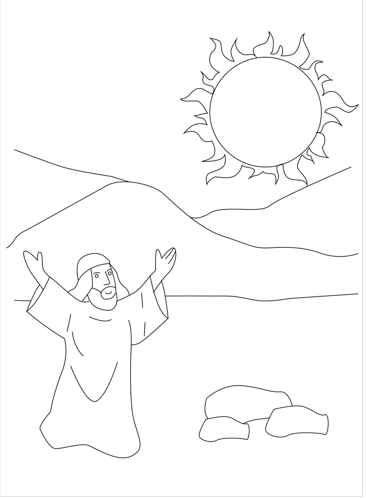 Joshua a Slunce omalovánka