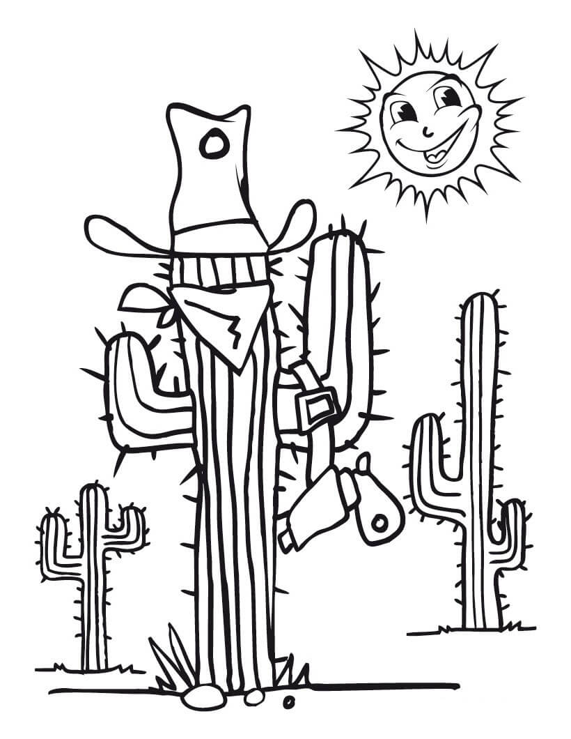 Kaktusový kovboj omalovánka