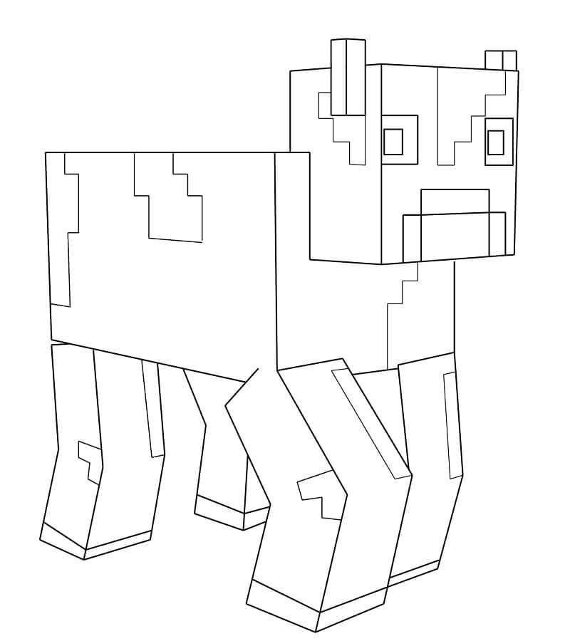 Kráva z Minecraftu omalovánka
