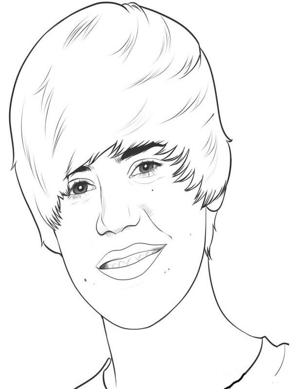 Kresba Justina Biebera omalovánka