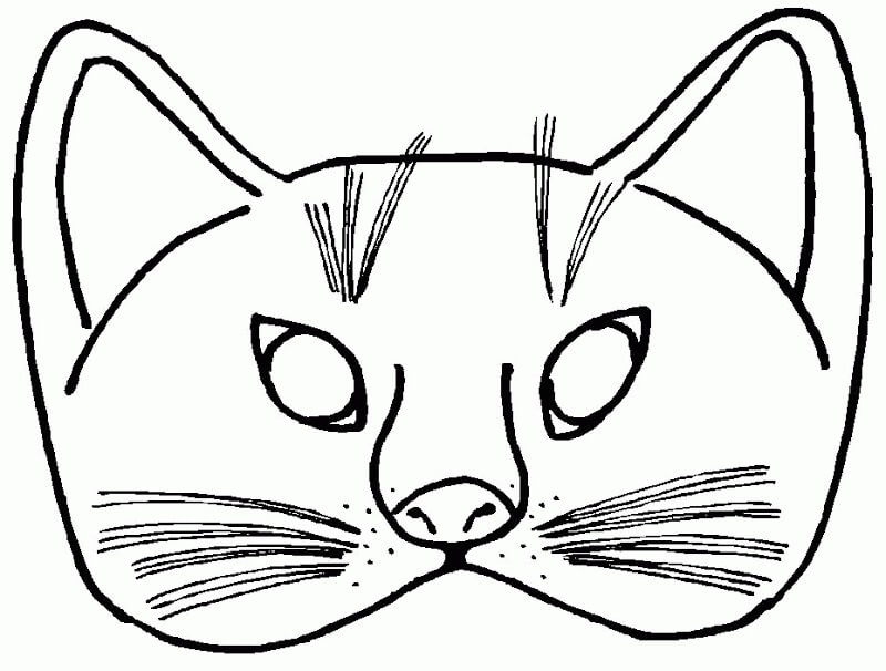 Kresba kočičí masky omalovánka