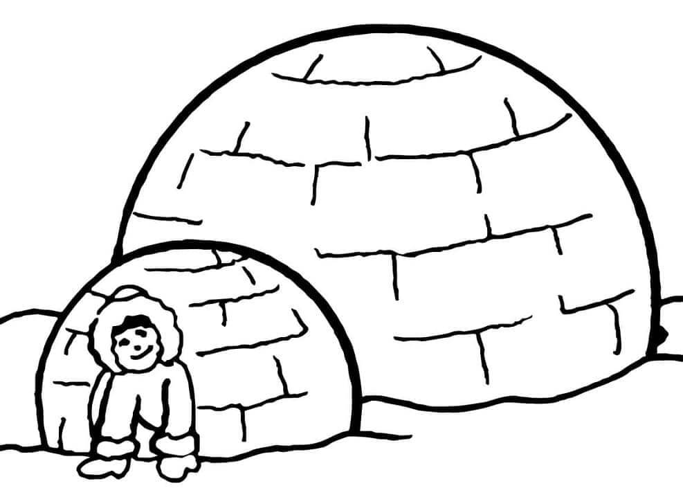 Kresba muže se dvěma iglú omalovánka