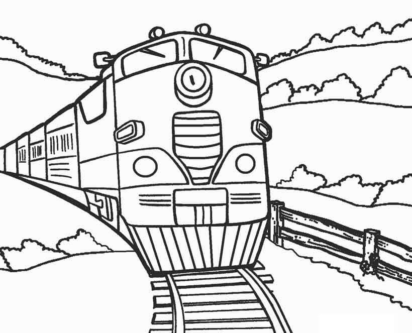 Kresba vlaku omalovánka