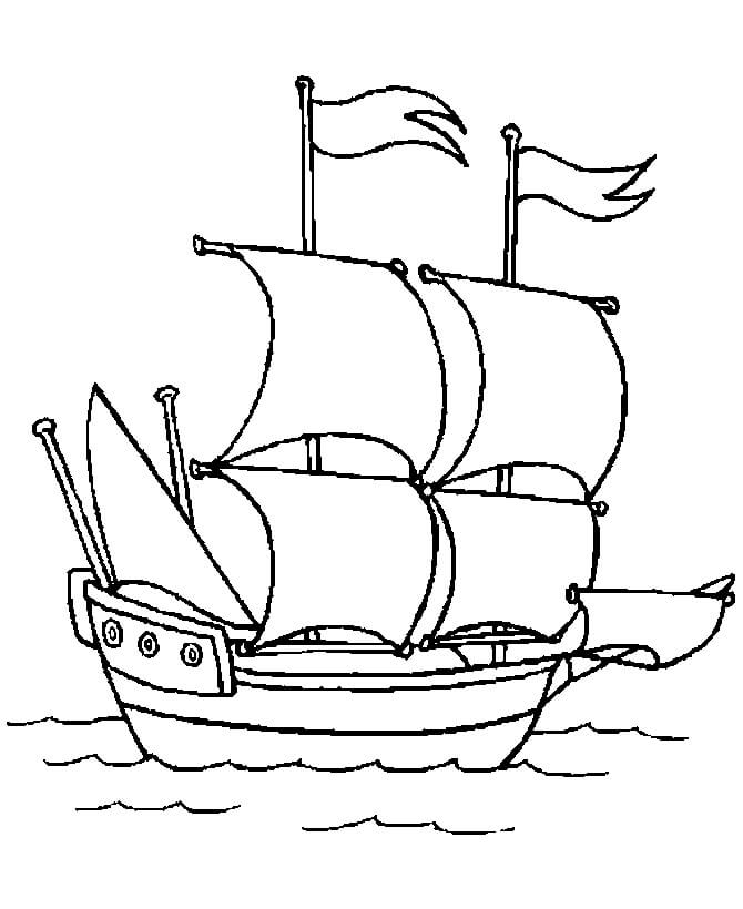 Kreslící loď omalovánka