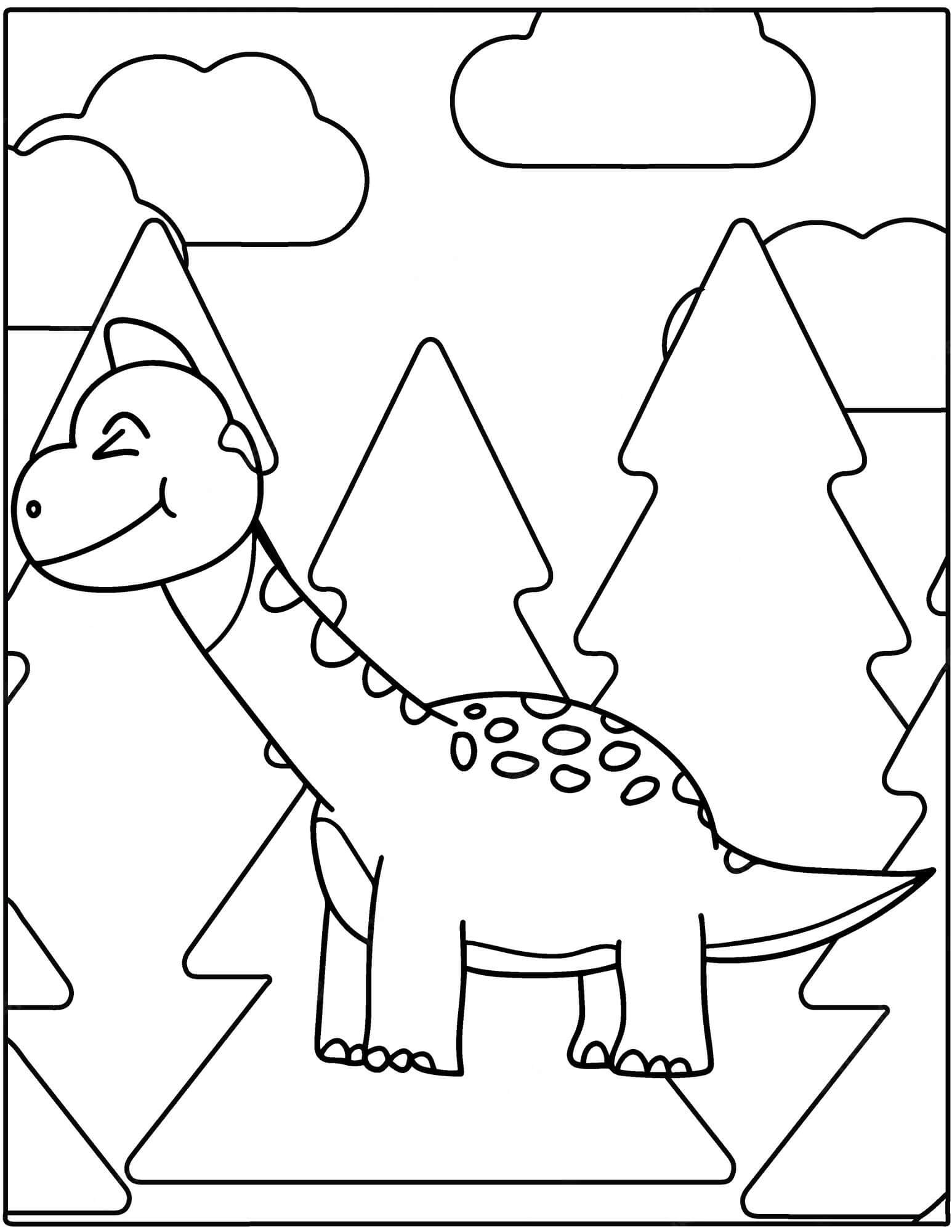Kreslený Brachiosaurus omalovánka