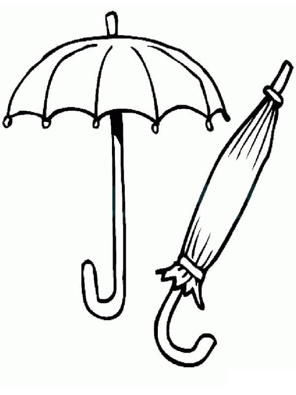 Kreslení dva deštníky omalovánka