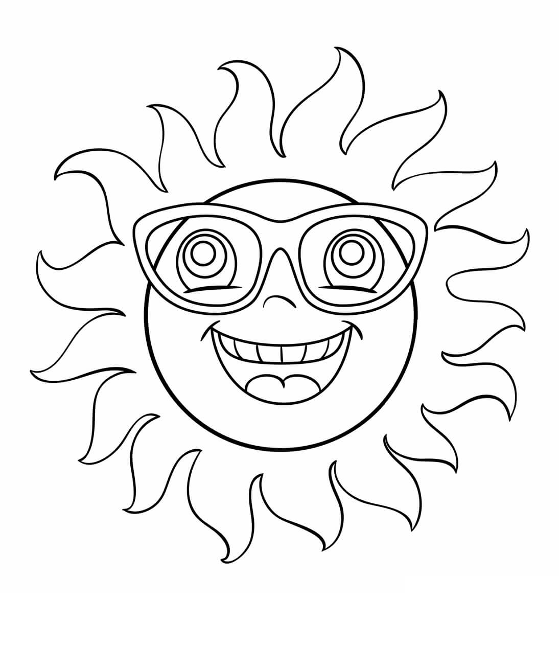 Kreslené Zábavné Slunce omalovánka