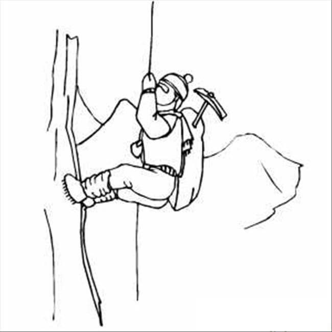Kreslení Muž Lezení na Horu omalovánka