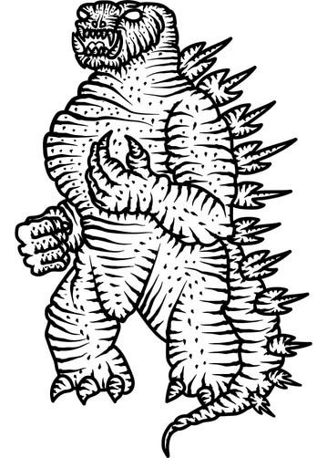 Kreslení tužkou Godzilla omalovánka