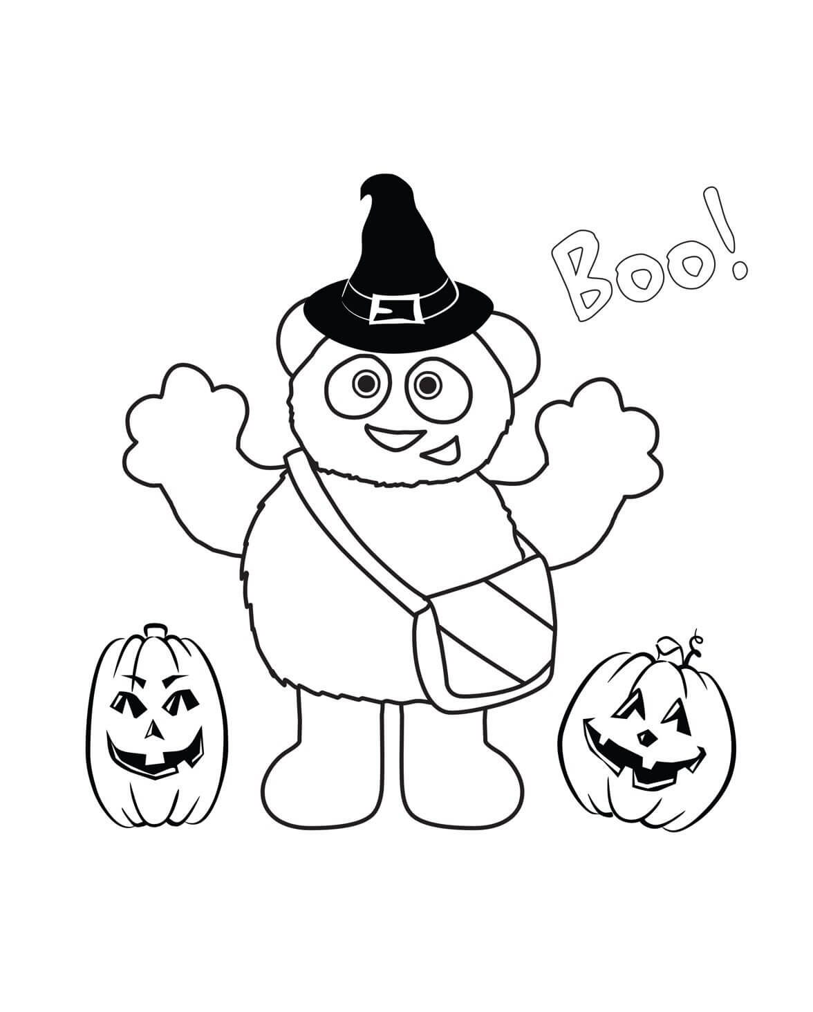 Kreslený Halloween omalovánka