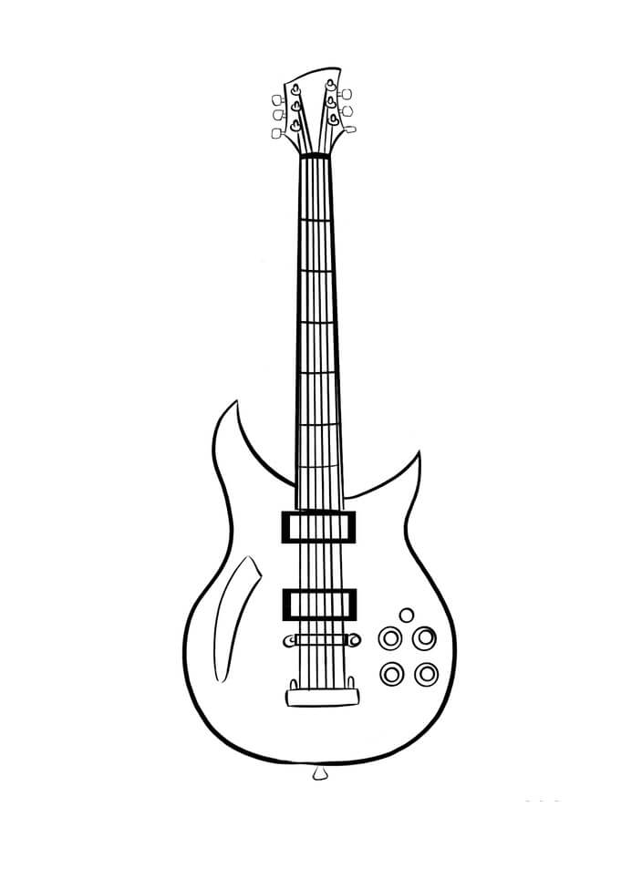 Kytara Zdarma omalovánka