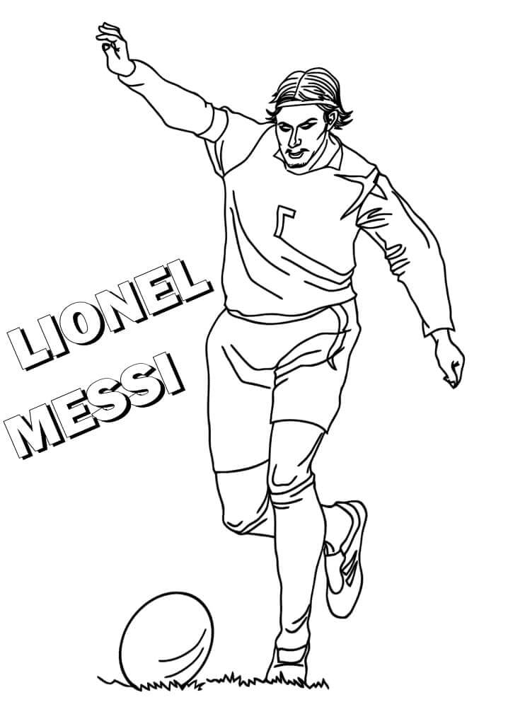 Lionel Messi hraje fotbal omalovánka